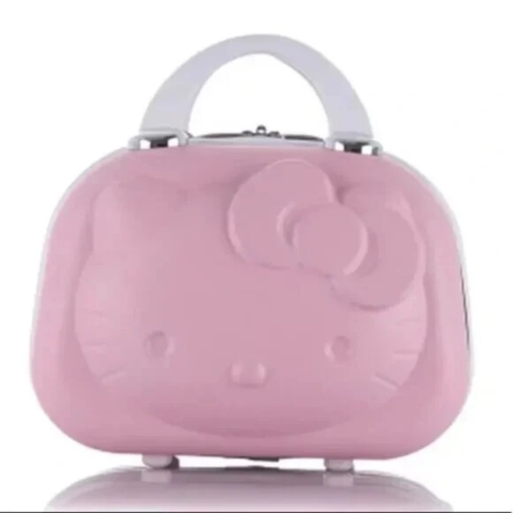 Hello Kitty Embossed Pink Cosmetic Case